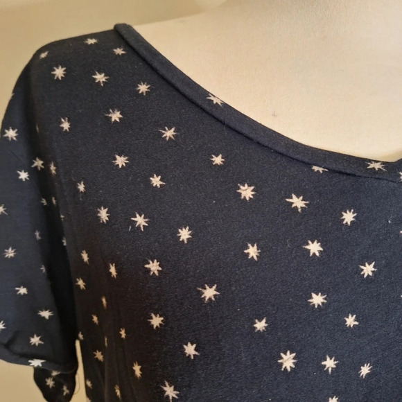Scotch and Soda Team Cobra black/ivory  starburst rolled sleeve top size XL - Picture 2 of 7
